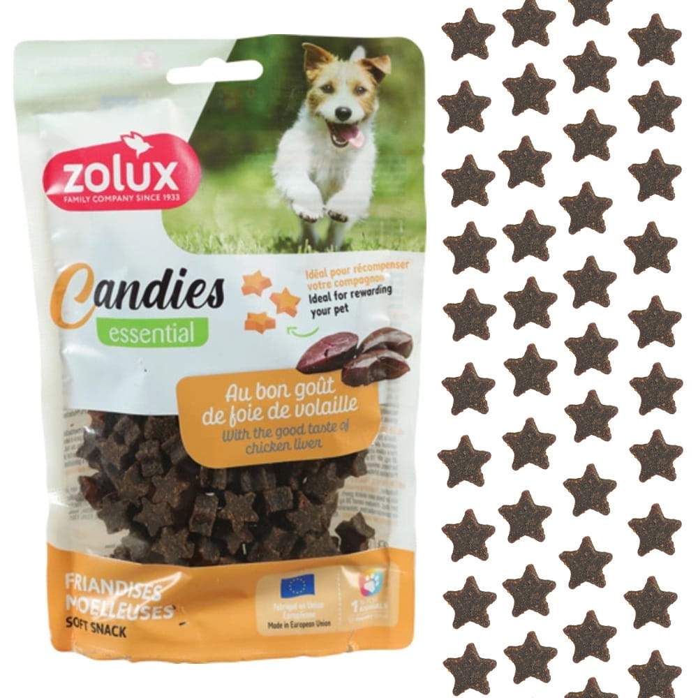 ZOLUX Miękkie przysmaki treningowe dla psa CANDIES gwiazdki z wątróbką 150g